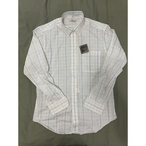 Christian‎ Dior Plaid Dress Shirt Button Up Long Sleeve Career L